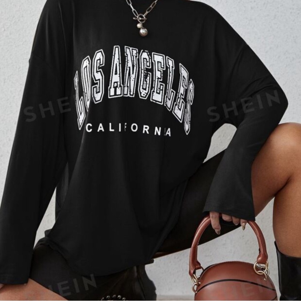 NWOT SHEIN graphic drop shoulder oversized long sleeve